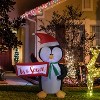 Sunnydaze 46.5" Self-Inflatable Holiday Penguin Outdoor Winter Holiday Lawn Decoration with LED Lights - 2 of 4