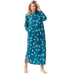 Dreams & Co. Plus Size Cotton Flannel Lounger - 1 of 4