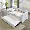 EHMKNP Twin Size Daybed, Upholstered sofa bed,The bottom pulls out to form a bed,Plaid - 2 of 4