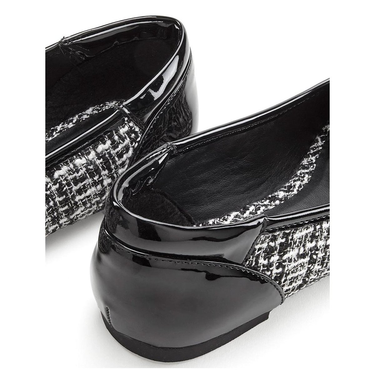 Обувь Lascana Women's Tweed Ballet Flats - LASCANA - Black Plaid 8 — фото 2