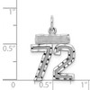 Black Bow Jewelry Sterling Silver, Varsity Collection, Small D/C Pendant, Number 72 - 3 of 4