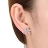 Charming White Gold-Plated Blooming Flower Stud Earrings Adorned with Sparkling Cubic Zirconia - 2 of 3