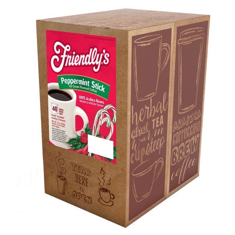 Friendly's Ice Cream Flavored Coffee Pods, Keurig K Cup compatible,Peppermint Stick,40 Count, 2 of 6