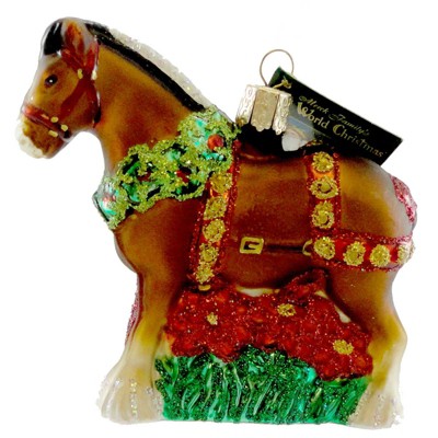 Old World Christmas 4.0 Inch Holiday Clydesdale Ornament Horse Holiday Beer Tree Ornaments