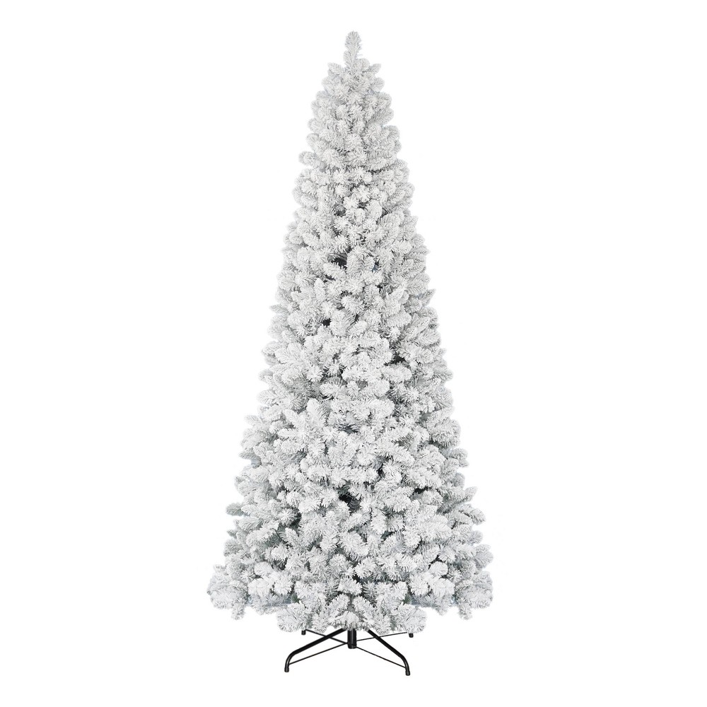 Photos - Garden & Outdoor Decoration Puleo 9' Unlit Flocked Full Virginia Pine Hinged Artificial Christmas Tree 