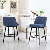 KTMBDW Bar Stools Set of 2, Linen Cloth Swivel Barstools, Kitchen Counter Height Bar Chairs with Upholstered Back for Kitchen, Dining Room - 4 of 4