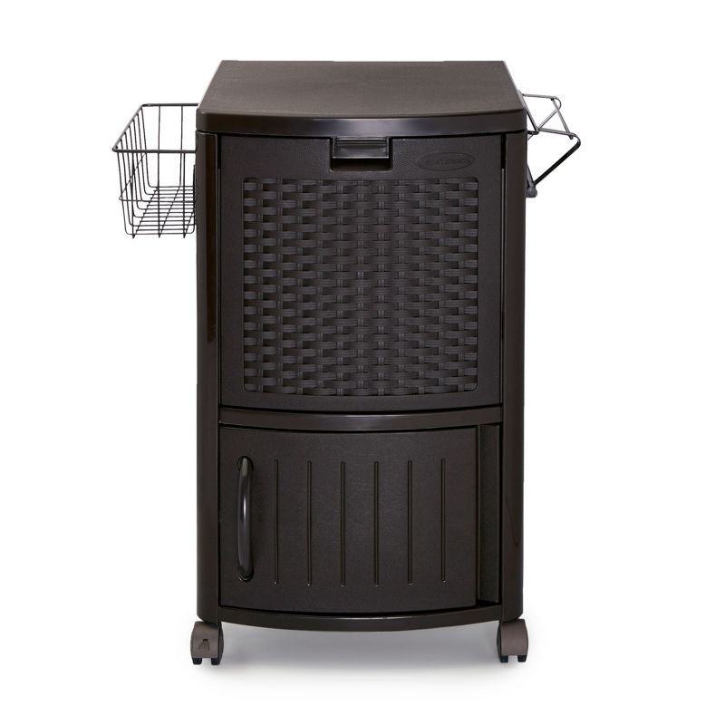 Patio Garbage Waste Trash Can Bundled w/ Patio Cooler w/ Cabinet & Wire Basket, 5 of 7