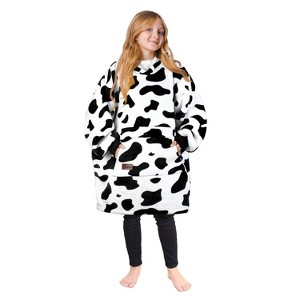 Tirrinia Girls Boys Blanket Hoodie Sweatshirt, Oversized Fleece Pullover, Hooded Fleece Lined Blanket, Christmas Gift for Kids Teens, Youth - 1 of 4