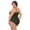Aqua Green, Women's Surplice Trim Overlay One Piece - 2 of 3