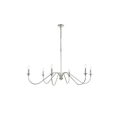 Elegant Lighting Rohan 54 inch chandelier in Polished Nickel