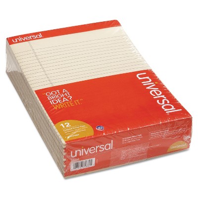 UNIVERSAL Colored Perforated Note Pads 8 1/2 x 11 Ivory 50 Sheet Dozen 35882