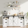 Modern TV Stand For TVs Up To 70'', 66" Entertainment Center with 4 Drawers & Sliding Barn Door, Wooden Media Console Table for Living Room Bedroom - 2 of 4