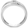 Pompeii3 Mens 1/5ct White Gold Diamond 6.5mm Brushed Wedding Curve Anniversary Band - 3 of 4