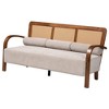 Baxton Studio Sage Fabric and Wood Sofa with Woven Rattan Light Gray/Walnut Brown/Natural Brown - 2 of 4