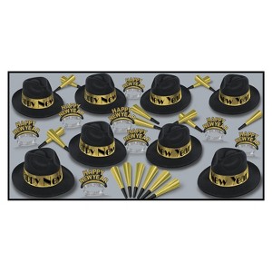 Beistle New Year Swing Gold Assortment for 50 guests includes 100 items Gold - 1 of 2