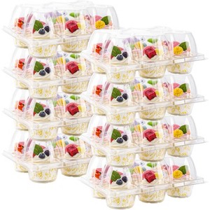 30 Pack 6 Count Cupcake Containers with Detachable Tall Dome Lids for 180 Cupcakes, Stackable BPA Free - 1 of 4