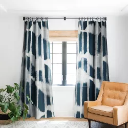 Lane and Lucia Tie Dye No 1 In Indigo Single Panel Room Darkening Window Curtain - Society6