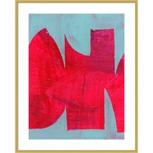 Amanti Art Magenta Ribbon I  by Cartissi Wood Framed Wall Art Print - 1 of 4