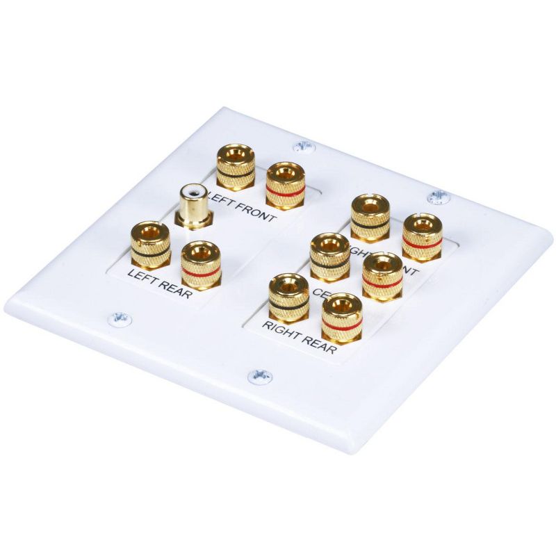 Monoprice 2-Gang 5.1 Surround Sound Distribution Coupler Wall Plate, 1 of 6