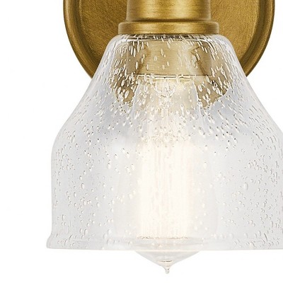 Avery Distressed Bronze 9" Wall Sconce with Clear Shade