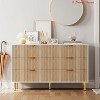 Entryway 6 Drawer Dresser, Modern 6 Drawer Dresser for Bedroom with Gold Handle and Large Drawer, Wood Double Chest of Drawers and Storage Organizer - 3 of 4