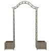 vidaXL Pergola Outdoor Garden Arch Pergola Trellis with Planter Solid Wood Fir - Gray - 4 of 4