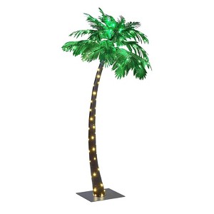 LIGHTSHARE Electric Lighted Palm Tree LED Outdoor Light Stakes Green - 1 of 4