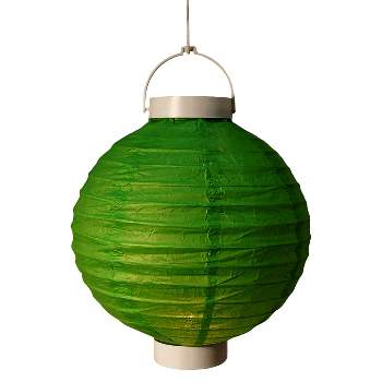 3ct Green Battery Operated Paper Lantern