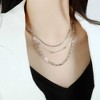 Layered Chain Necklace for Women by Ginger Lyne Gold Stainless Steel Box Bead and Paperclip Chains - 3 of 4
