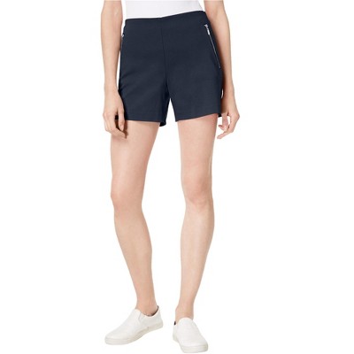 I.N.C International Concepts Womens Zipper Pocket Casual Walking Shorts, Blue, 16
