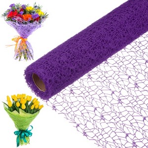 Unique Bargains Jacquard Net Mesh Flower Gift Wrapping Paper 180"x19.7" 1 Pc - 1 of 4