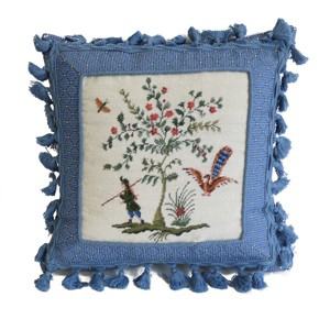 C&F Home Colonial Williamsburg Boy And Peacock Needlepoint Pillow - 1 of 4