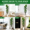 Artificial Fiddle Leaf Fig Tree with White Planter, 6ft Tall Fake Tree with Natural Wood Trunk for Home Decor, Faux Ficus Tree for Office Living Room - 4 of 4