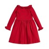 Hope & Henry Girls' Long Sleeve Ruffle Trim Knit Dress, Infant - 2 of 4