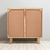 Mango Wood Accent Storage Cabinet with Fluted Doors, Adjustable Shelf, and Tapered Legs, Rustic Solid Wood Sideboard for Living Room, Dining Room - 3 of 4