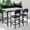 3-Piece Kitchen Bar Table Set, Dining Table with 2 Upholstered Chairs, Compact Design for Small Spaces, Breakfast Table, Pub Set - 2 of 4