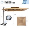 Crestlive Products 10FT Square Double Top Cantilever Umbrella Outdoor UV30+ 360 Degree Rotation Offset Umbrella 6 Heights Adjustable - 3 of 4