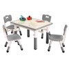 Kids Table and 4 Chairs Set - Height Adjustable Toddler Table with Non-Slip Legs/Graffiti Desktop for Ages 2-10, for Home, Classroom & Daycare - 3 of 4