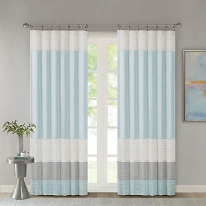VYNXARIA 50*84"Transitional pintucking window panel,Light Blue Multi(Only 1 Pc Panel) - 1 of 4