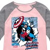 Girls' - Marvel - Captain America Panels Shirt Tail Raglan Graphic T-shirt - 2 of 3