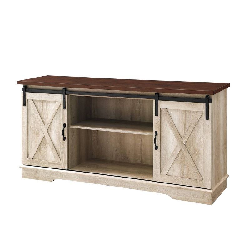 Modern Transitional Sliding Barndoor TV Stand for TVs up to 65"- Saracina Home, 1 of 30