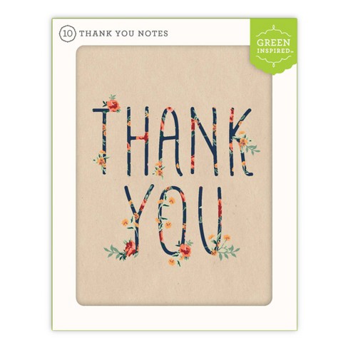 Green Inspired 10ct Rose Arbor Thank You Cards - image 1 of 3