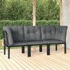 vidaXL Patio Furniture Set Outdoor Loveseat Sofa Black and Gray Poly Rattan - 2 of 4