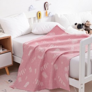 3 Layer Muslin Cotton Toddler Blanket, Super Soft and Warm Crib Blanket - NTBAY - 1 of 4