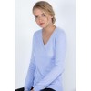 JENNIE LIU Women's 100% Pure Cashmere Long Sleeve Pullover V Neck Sweater - 2 of 3
