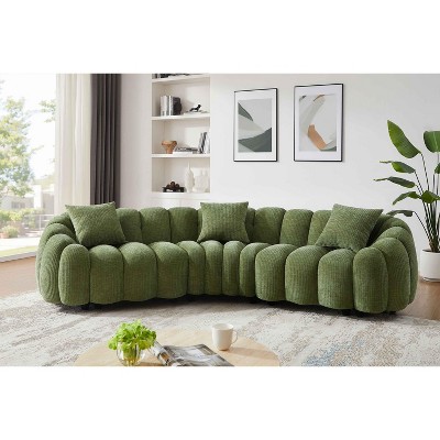 Minimore Modern Style 126.77" W Winnie Curved Shape 4S Sofa