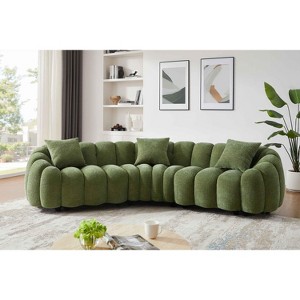 Minimore Modern Style 126.77" W Winnie Curved Shape 4S Sofa - 1 of 4