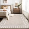 Washable Area Rug Living Room Rugs Modern Bordered Soft Throw Carpet Low Pile Non Slip Checkered Bedroom Rug Geometric Carpet for Nursery - 4 of 4