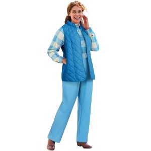 Woman Within Zip-Front Quilted Vest - 1 of 4