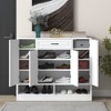 Shoe Cabinet Adjustable Shelves Drawer Open Shelves Design Minimalist Entryway Shoe Organizer Rack - 2 of 4